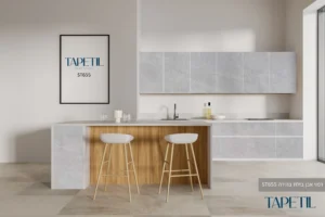 טפט למטבח דמוי אבן בזלת בהירה ST655